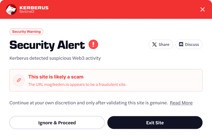 Kerberus Alert System: Visual guide showing the color-coded alert system for different threat levels