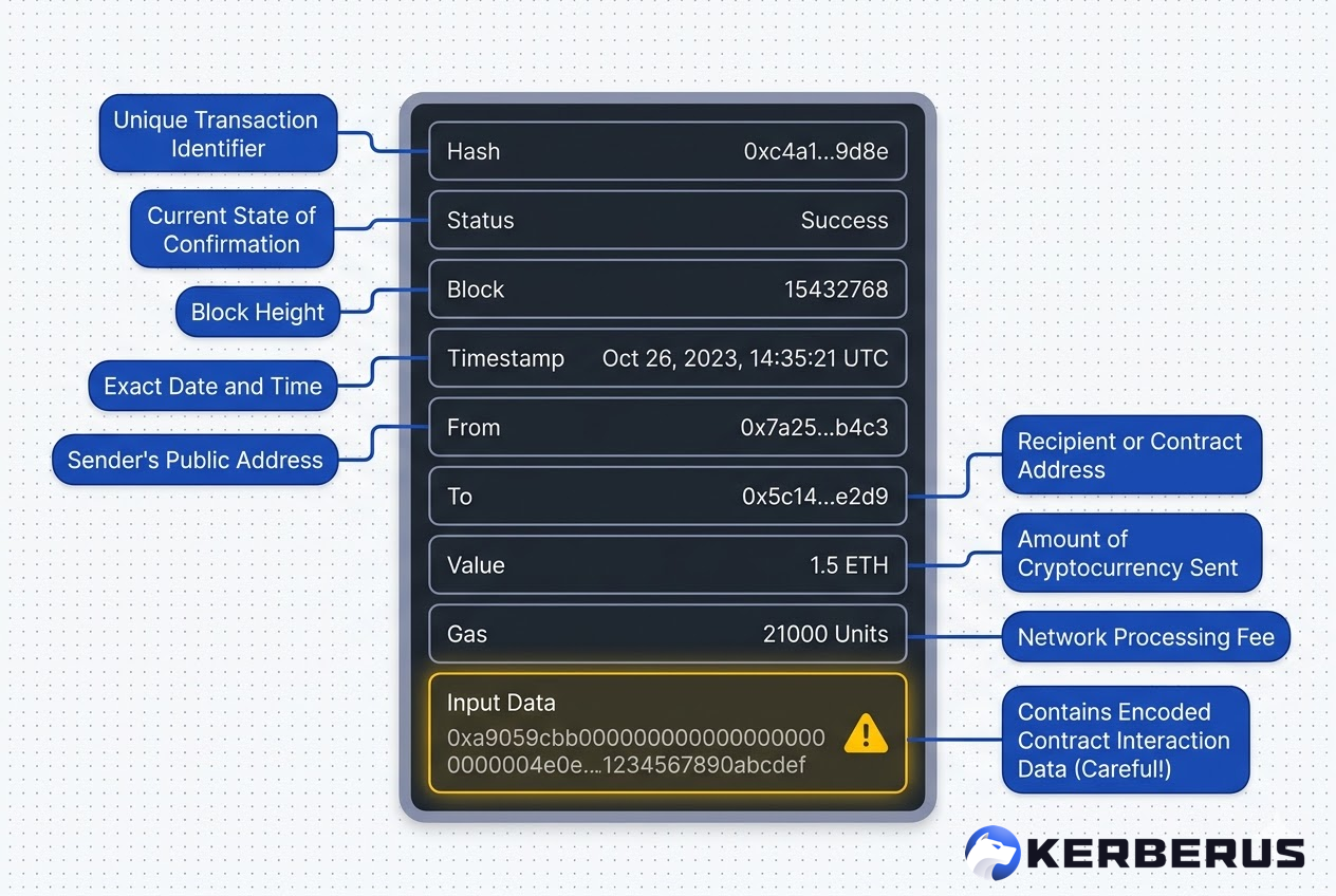 Reviewing transaction fields before signing
